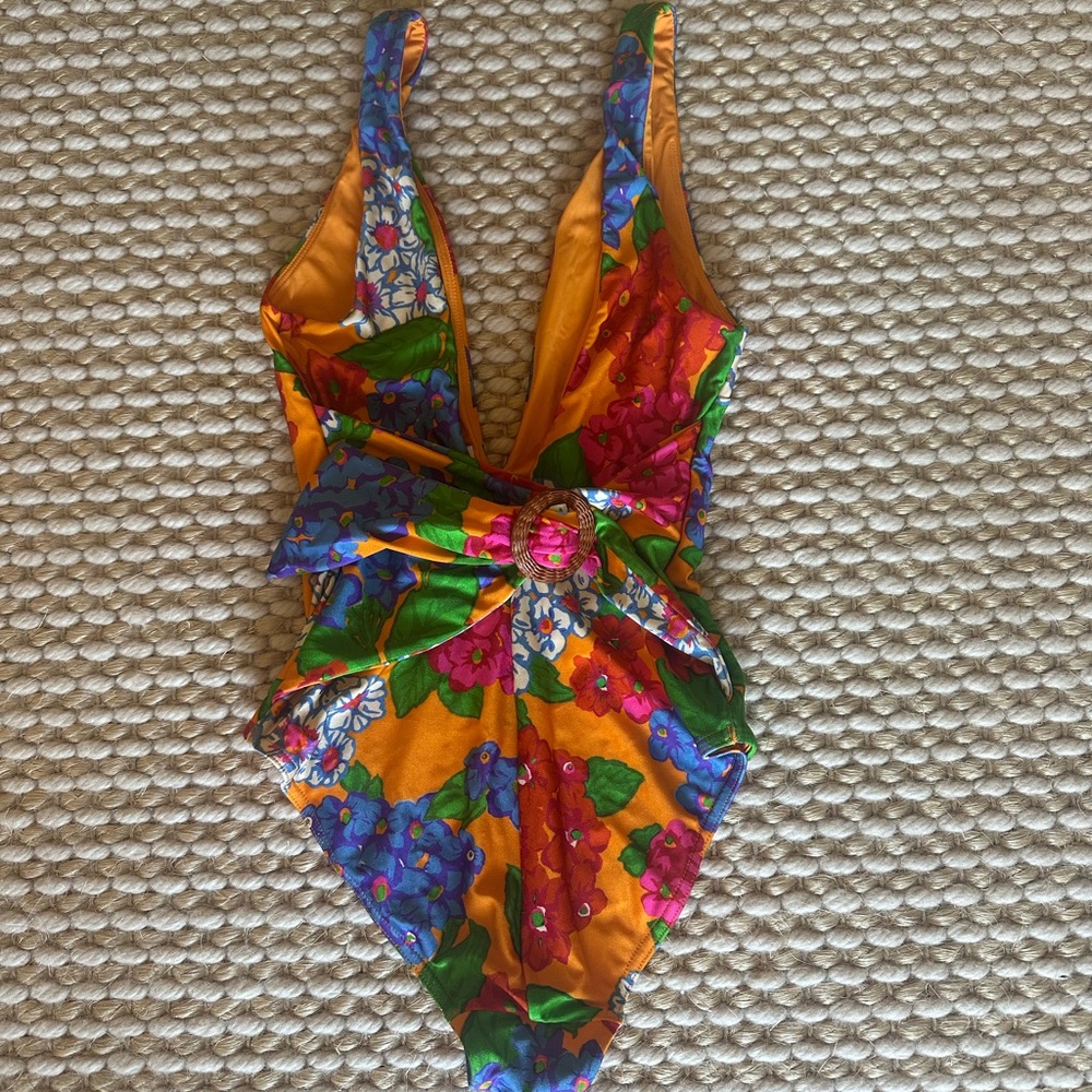 Zimmermann Orange Floral Swimsuit